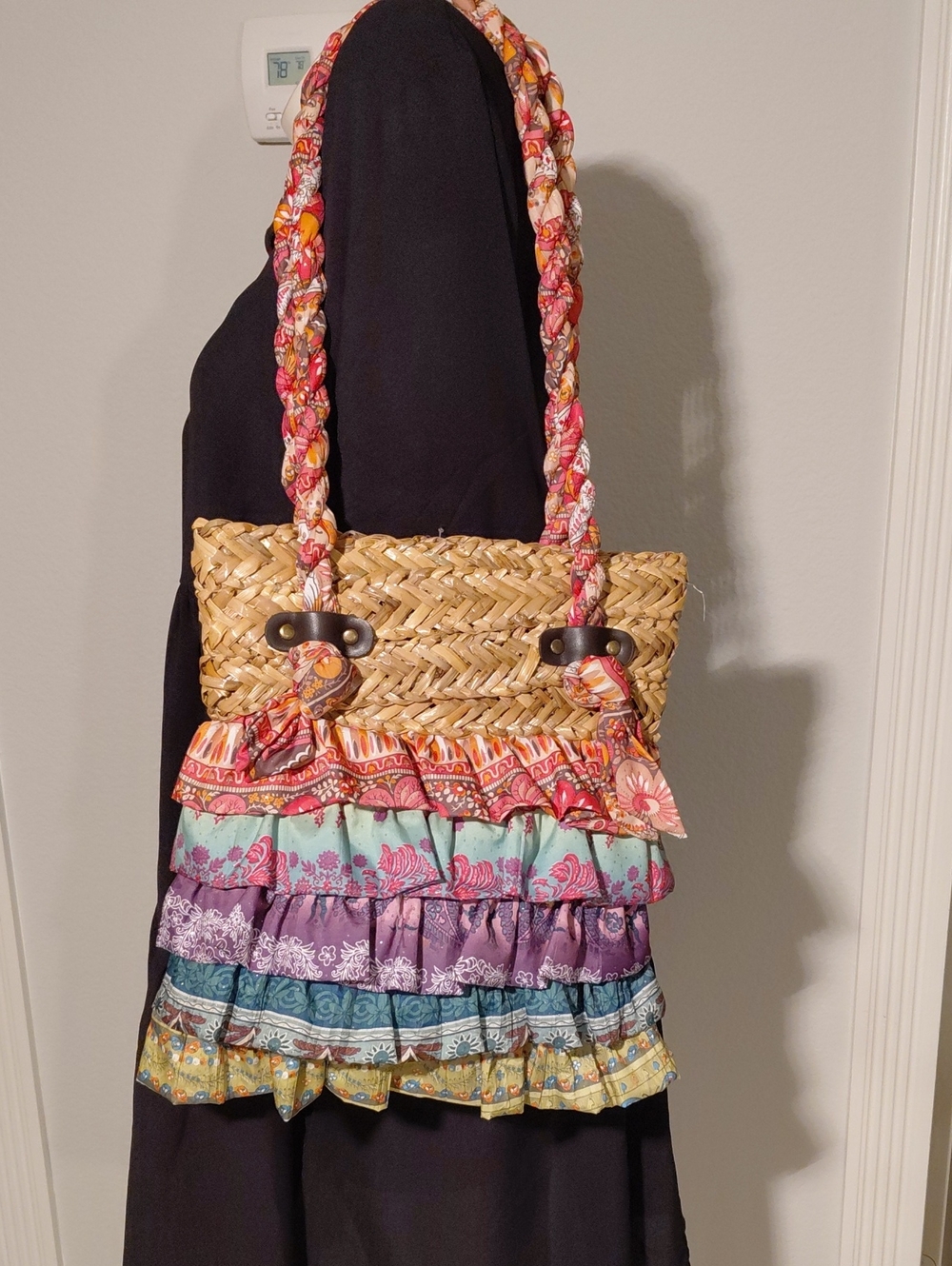 Cappelli Boho Ruffled Straw Bag - Picture 3 of 4